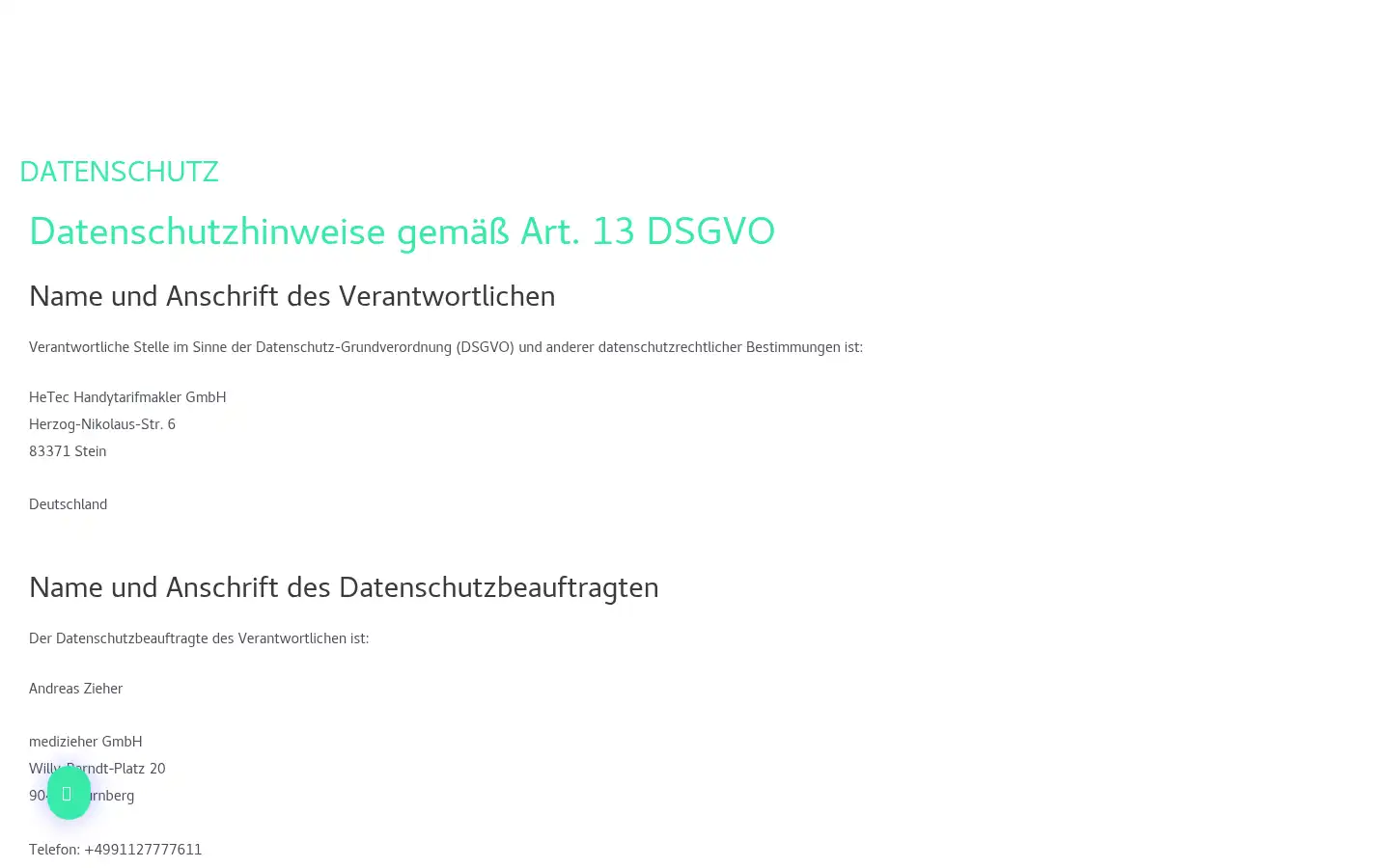 Screenshot of hetec-gmbh.de