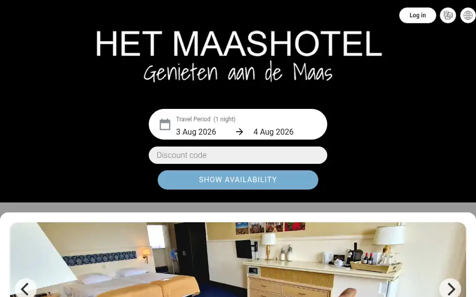 Screenshot of hetmaashotel.nl