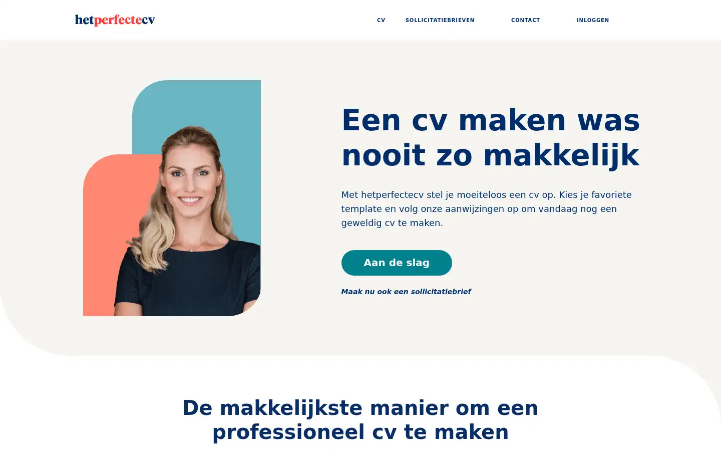 Screenshot of hetperfectecv.nl
