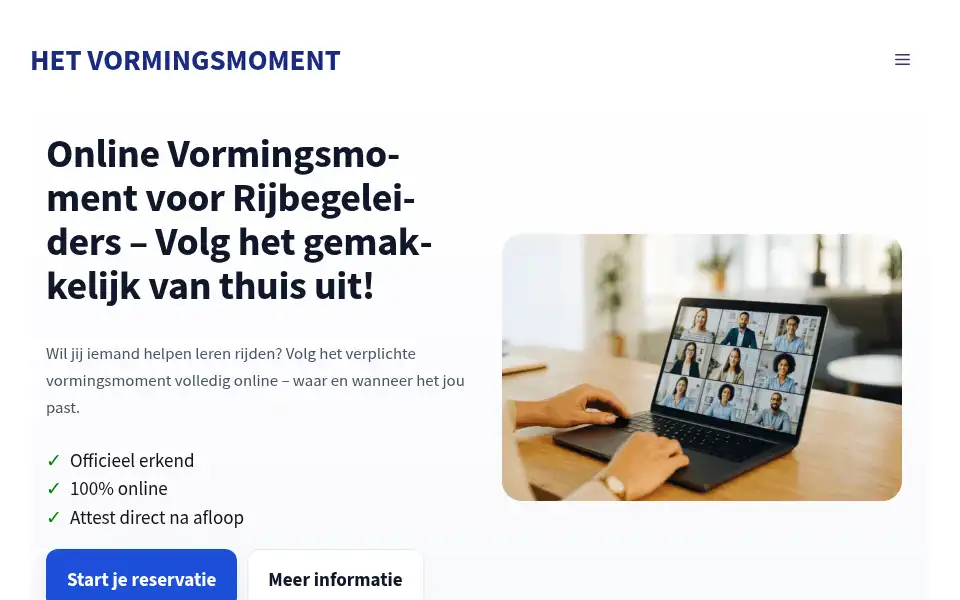 Screenshot of hetvormingsmoment.be