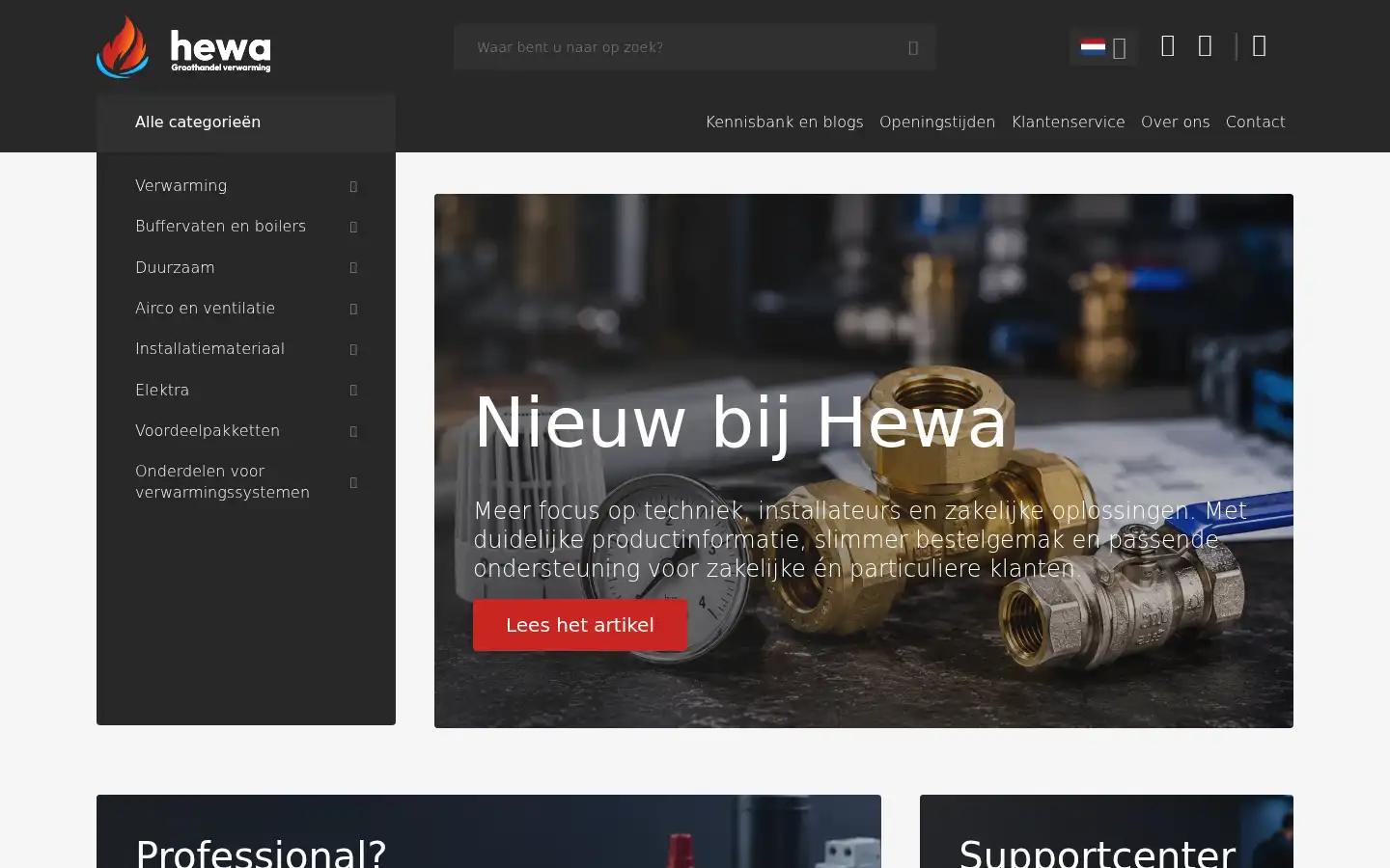 Screenshot of hewasolutions.nl