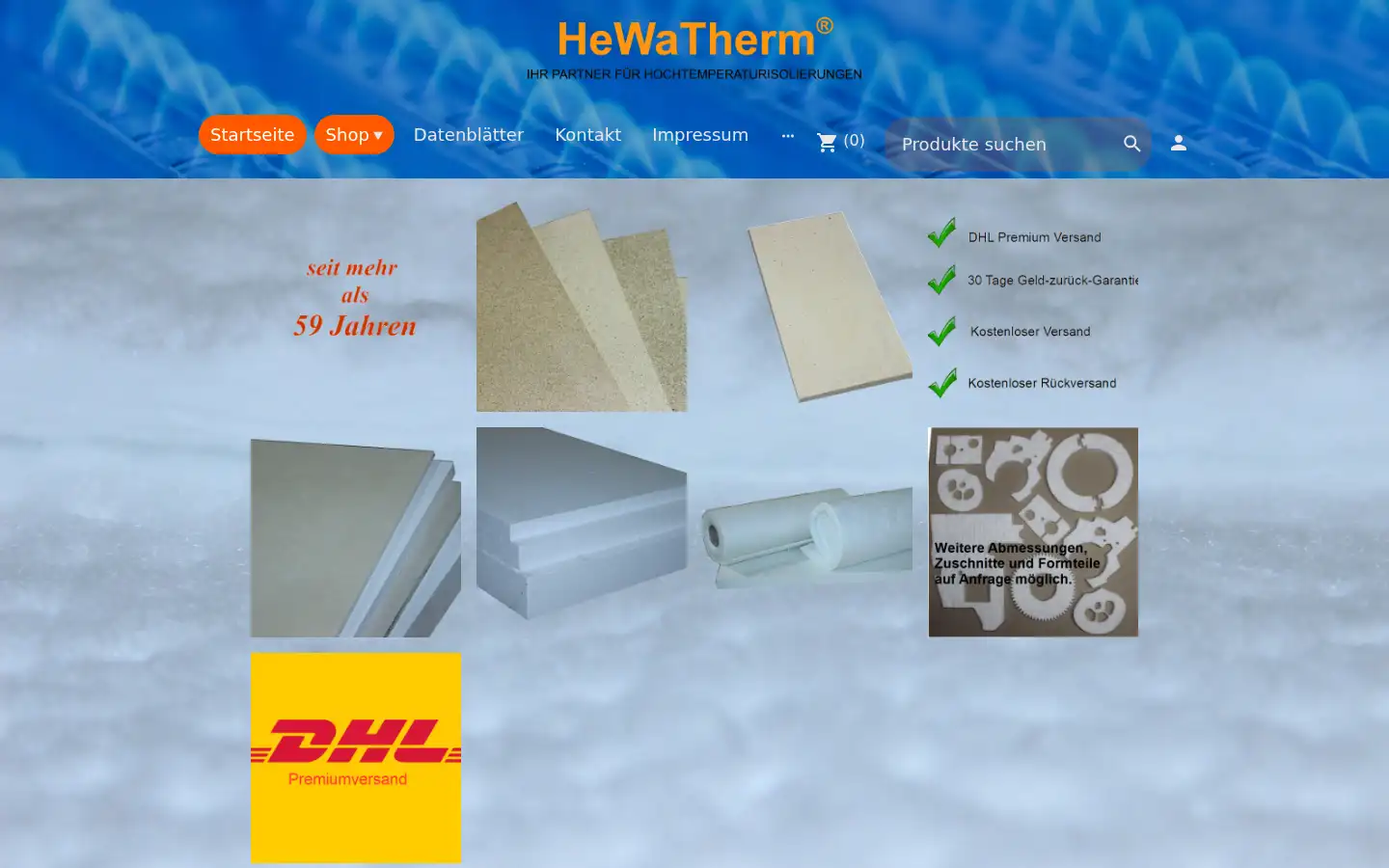 Screenshot of hewatherm.de