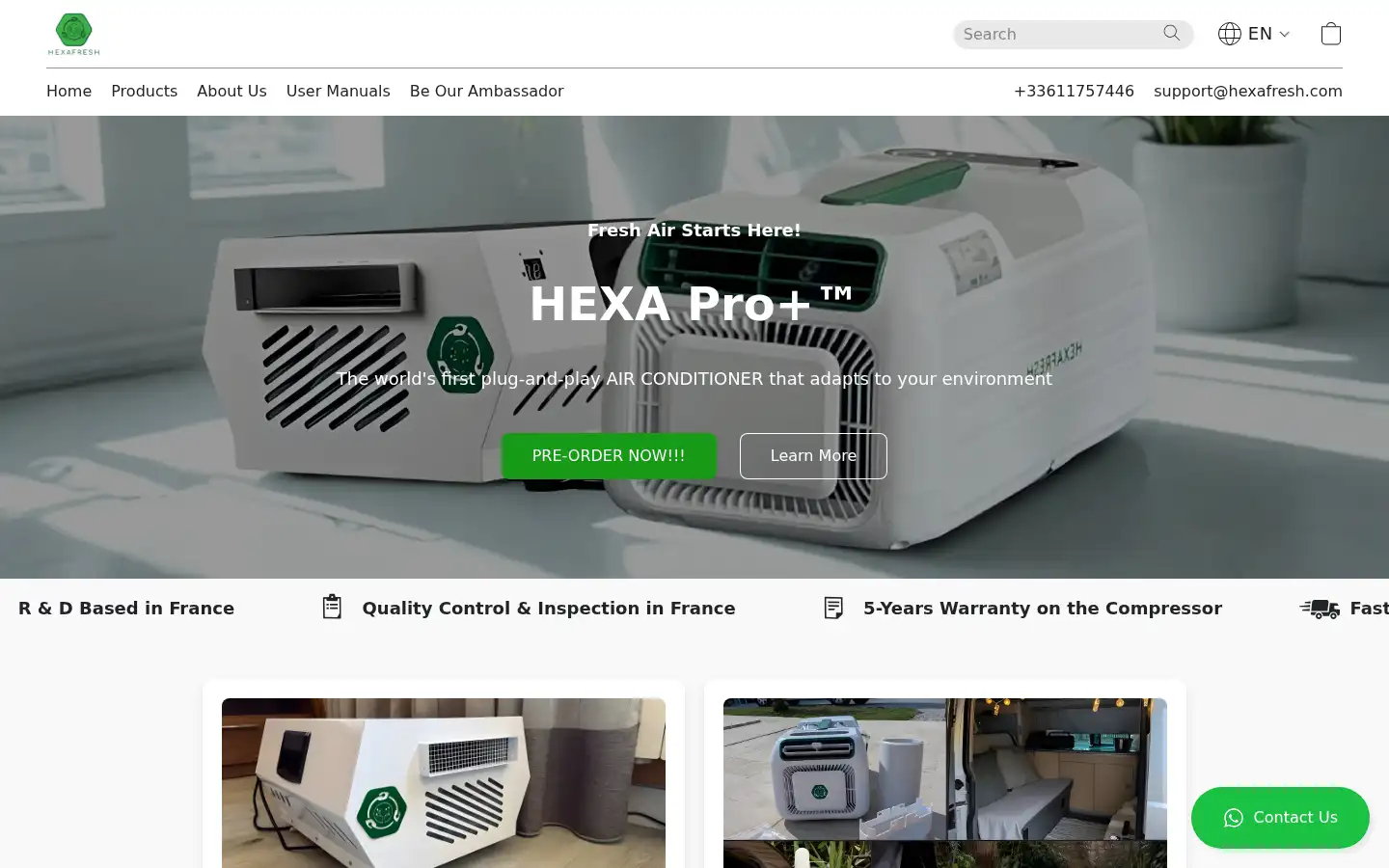 Screenshot of hexafresh.com