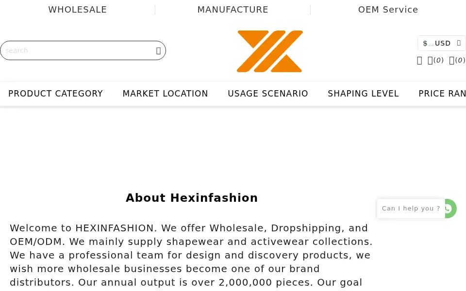 Screenshot of hexinfashion.com