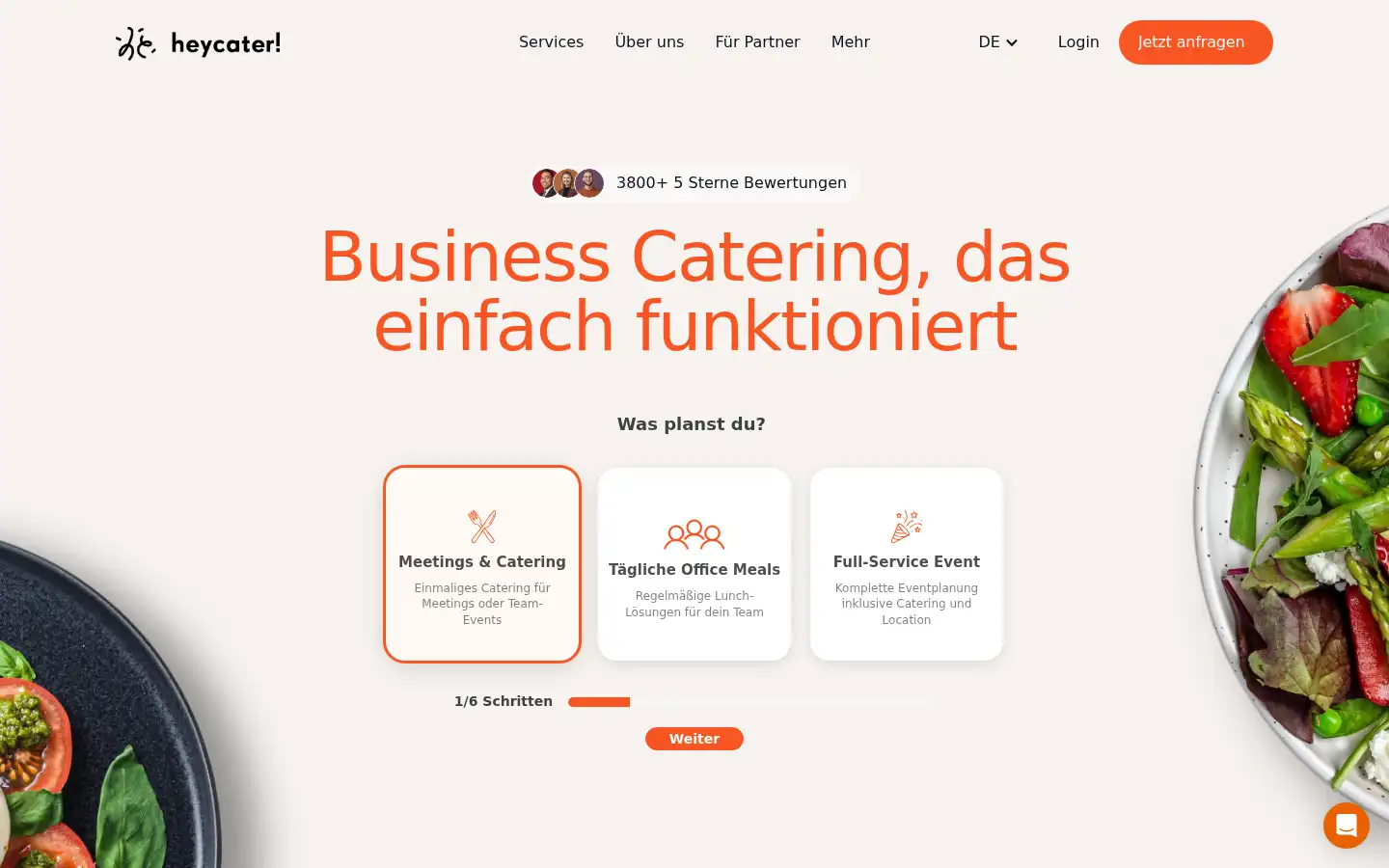 Screenshot of heycater.com