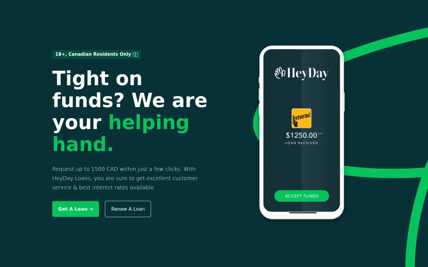 Screenshot of heydayloans.com