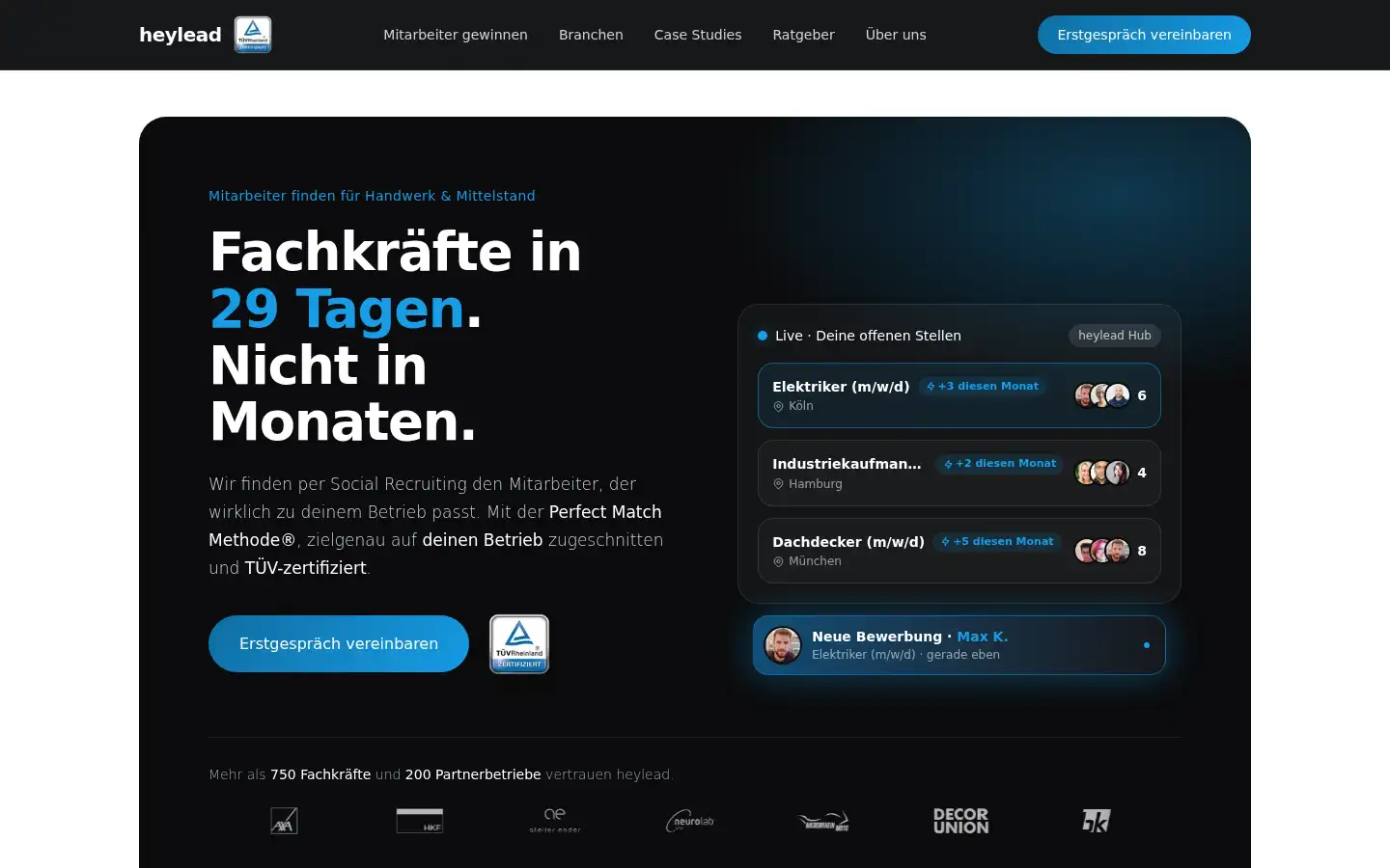 Screenshot of heylead.de
