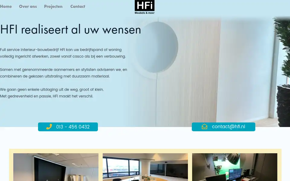 Screenshot of hfinterieurs.nl