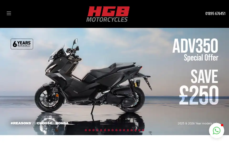 Screenshot of hgbmotorcycles.co.uk