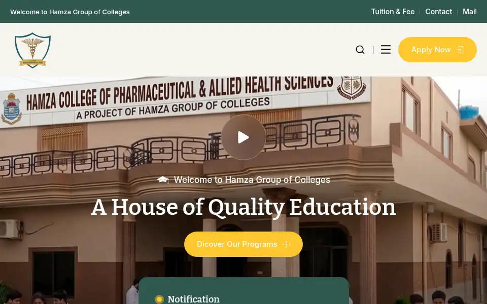 Screenshot of hgoc.edu.pk