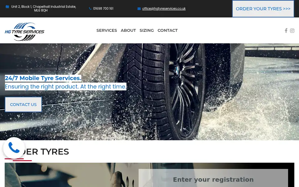 Screenshot of hgtyreservices.co.uk