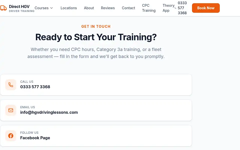 Screenshot of hgvdrivinglessons.com