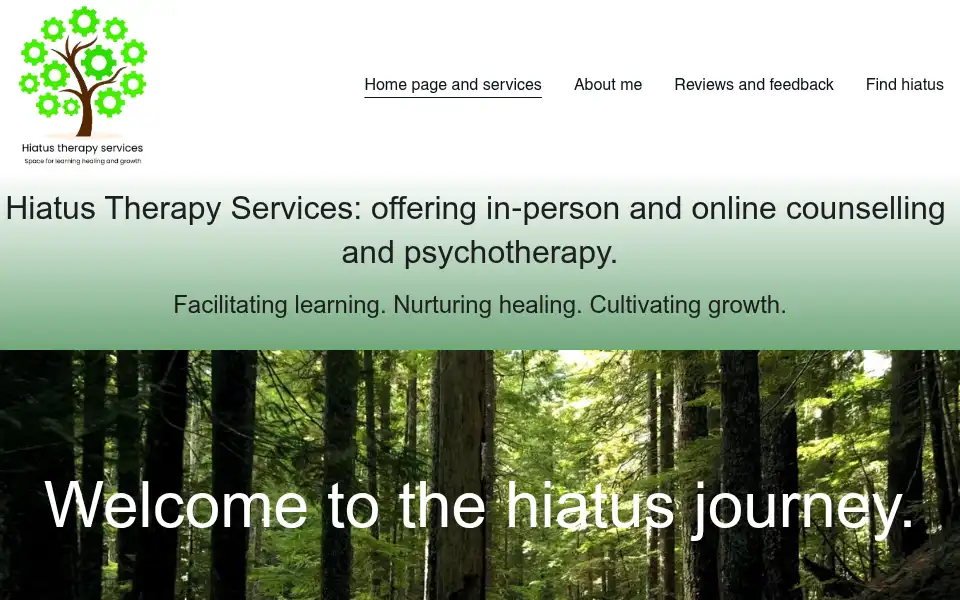 Screenshot of hiatustherapyservices.co.uk