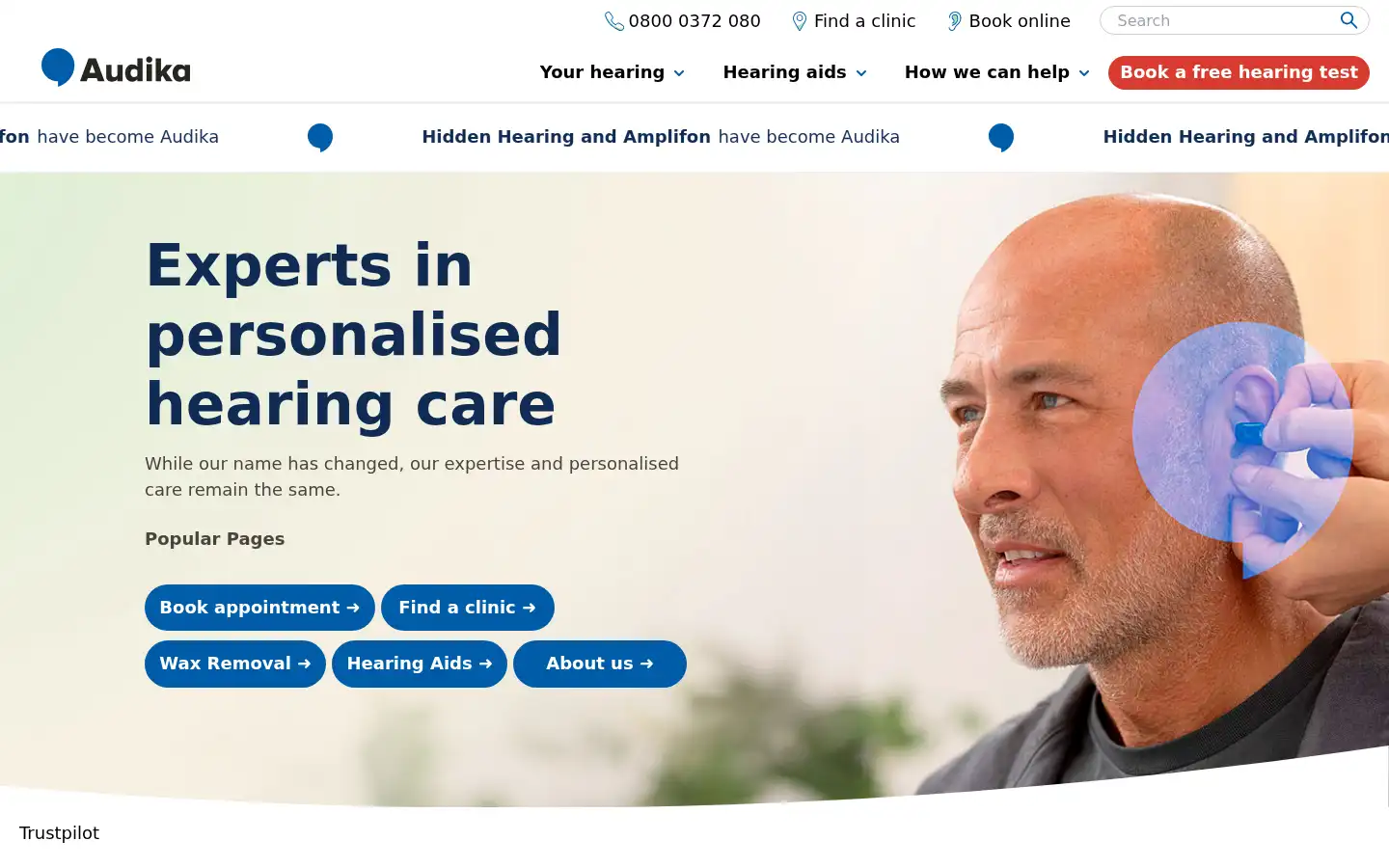 Screenshot of hiddenhearing.co.uk