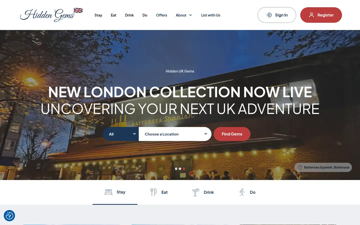 Screenshot of hiddenukgems.com