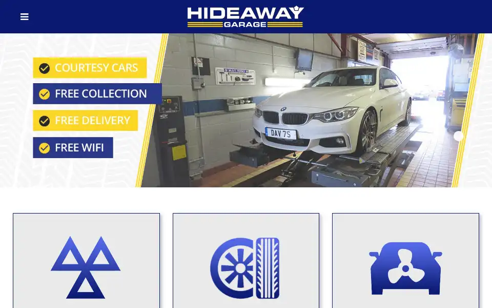 Screenshot of hideawaygarage.co.uk