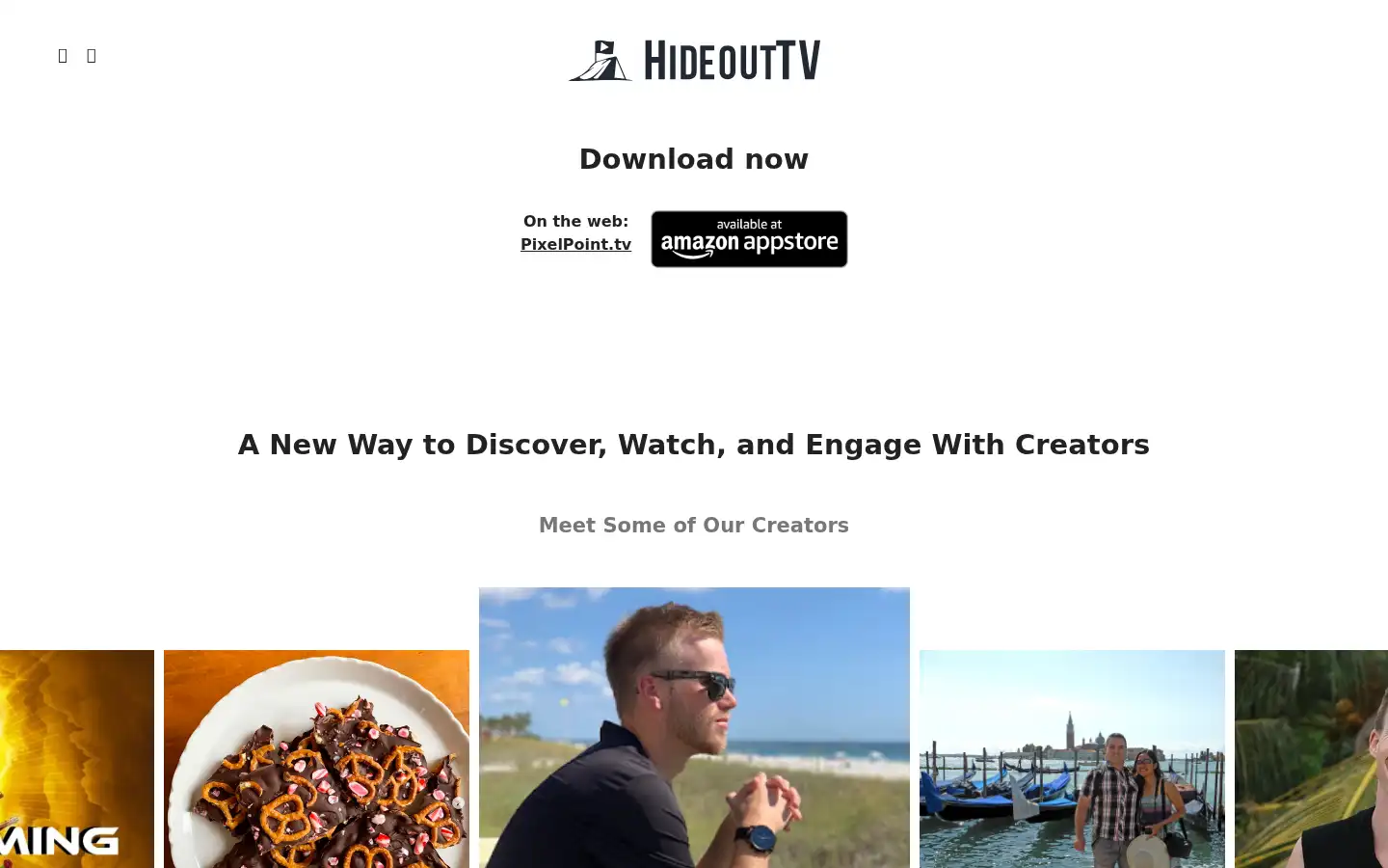 Screenshot of hideout.tv