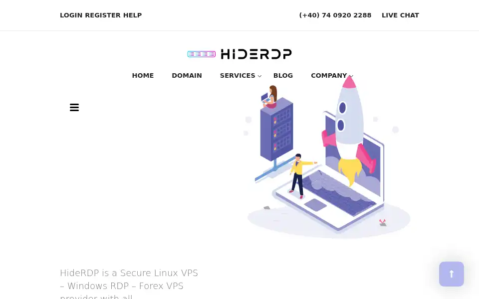 Screenshot of hiderdp.com