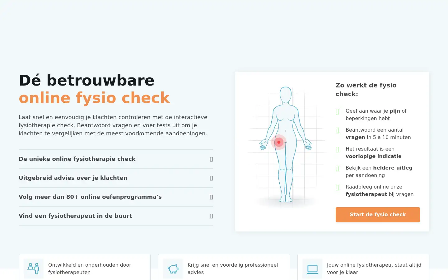 Screenshot of hierhebikpijn.nl