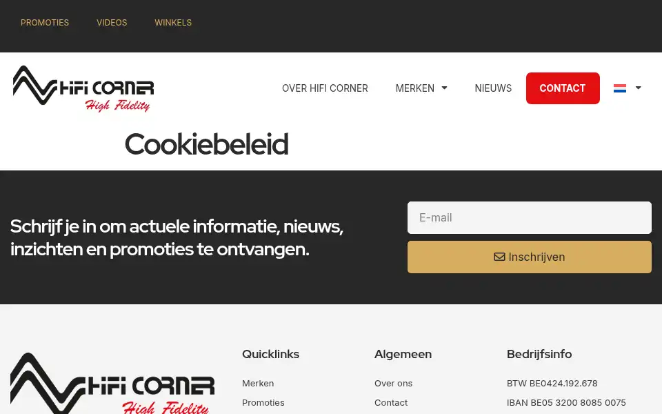 Screenshot of hificorner.be