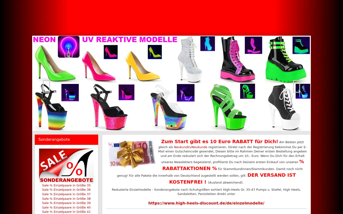 Screenshot of high-heels-discount.de