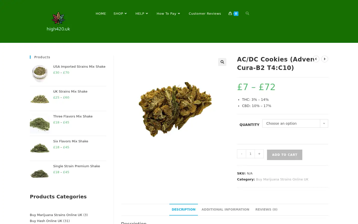 Screenshot of high420.uk
