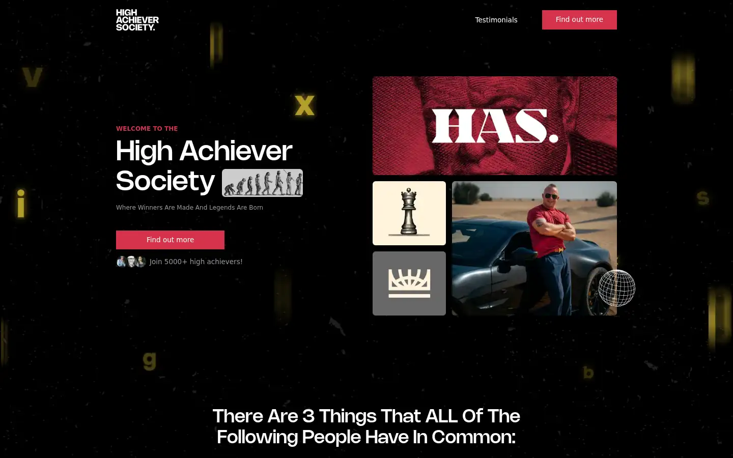 Screenshot of highachieversociety.com