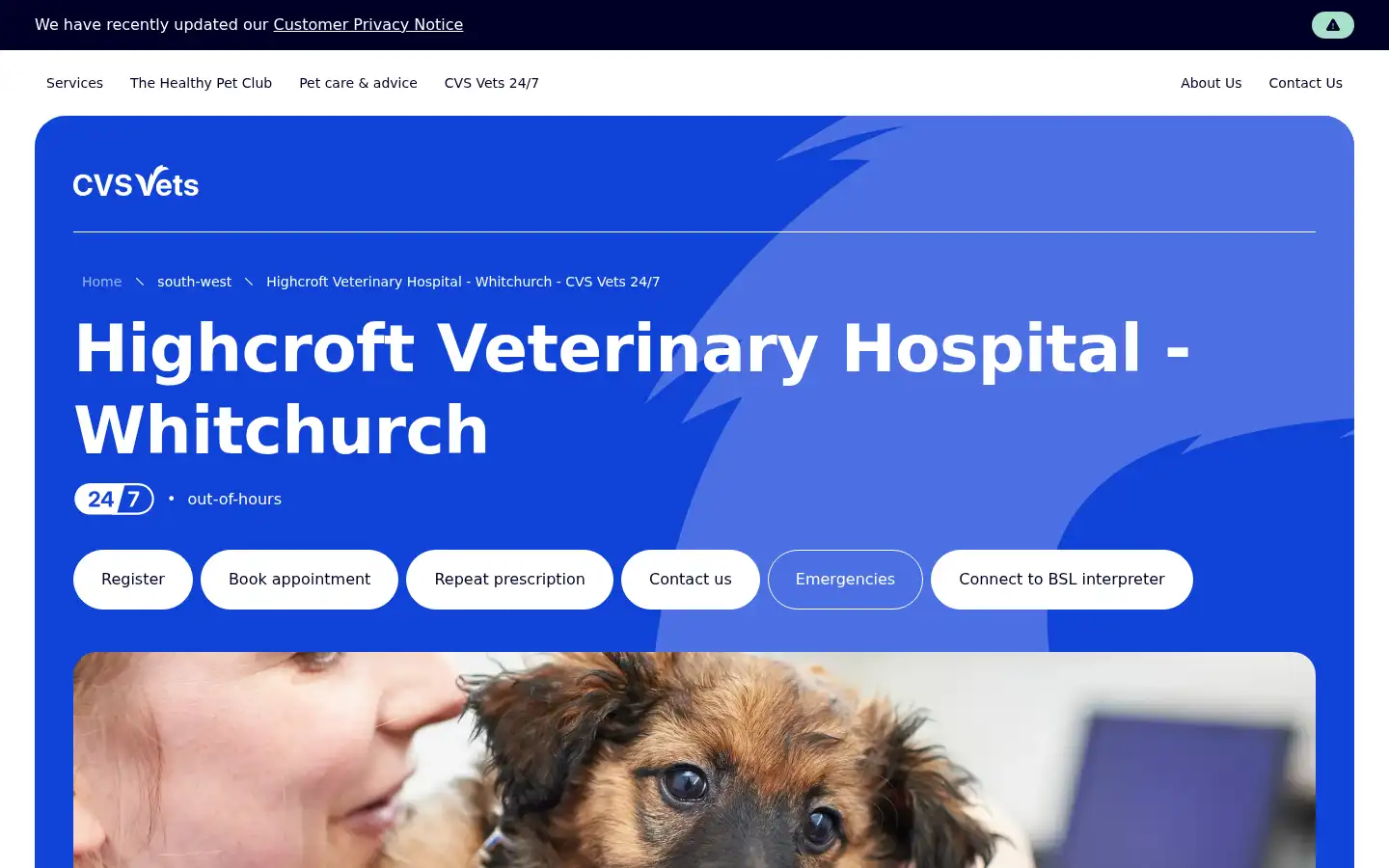 Screenshot of highcroftvet.co.uk