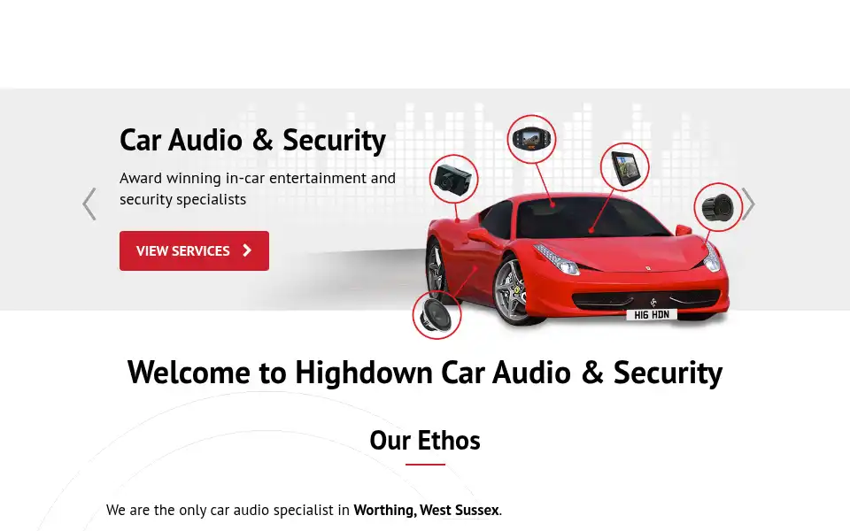 Screenshot of highdowncaraudio.com