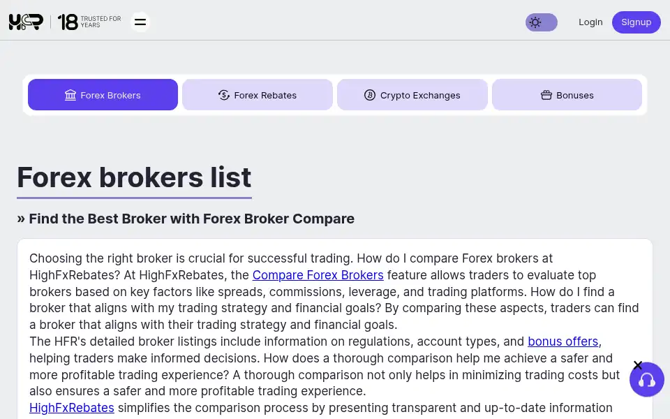 Screenshot of highfxrebates.com