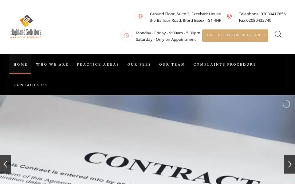 Screenshot of highland-solicitors.co.uk