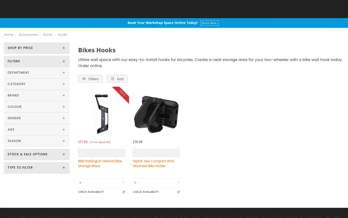Screenshot of highlandbikes.com