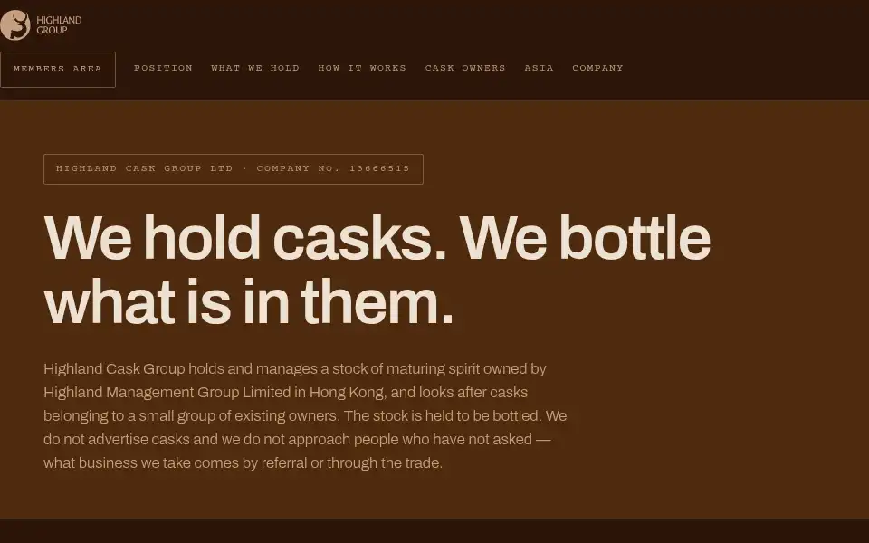 Screenshot of highlandcaskgroup.com