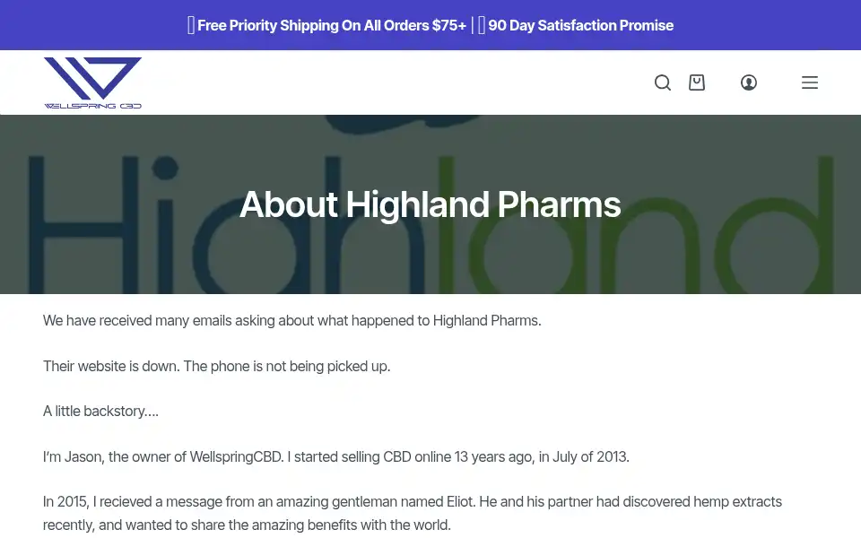 Screenshot of highlandpharms.com