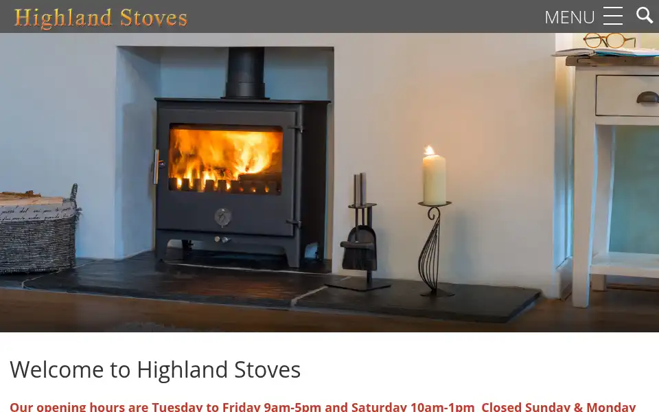 Screenshot of highlandstoves.com
