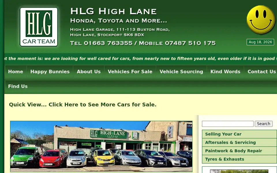 Screenshot of highlanegarage.co.uk