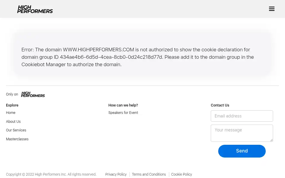 Screenshot of highperformers.com