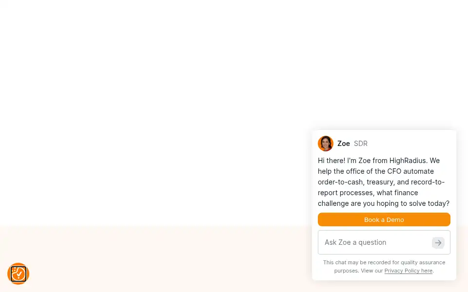 Screenshot of highradius.com