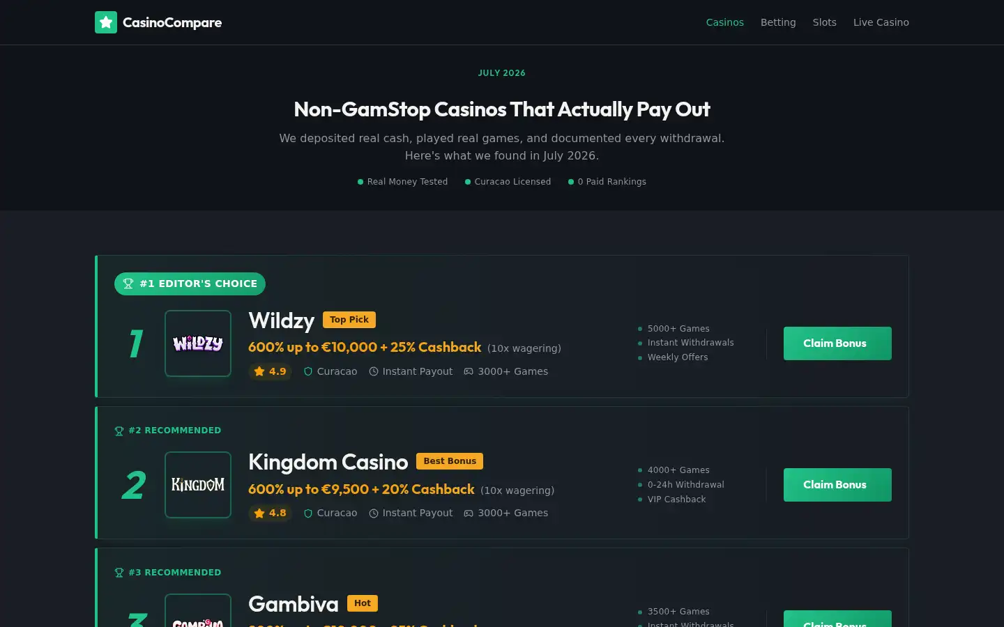 Screenshot of highrollercasinos.site