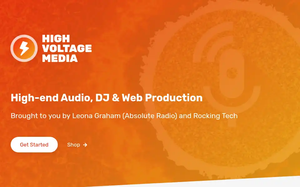 Screenshot of highvoltagemedia.co.uk