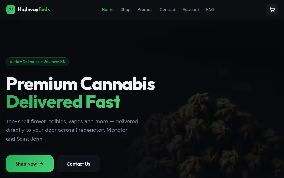 Screenshot of highwaybuds.com
