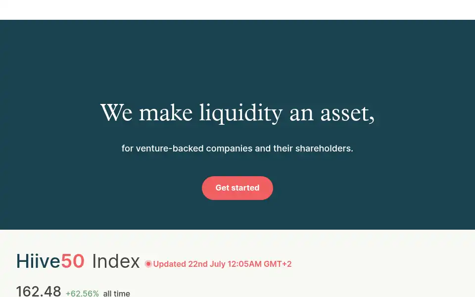 Screenshot of hiive.com