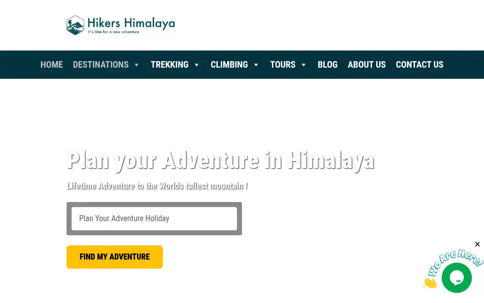 Screenshot of hikershimalaya.com