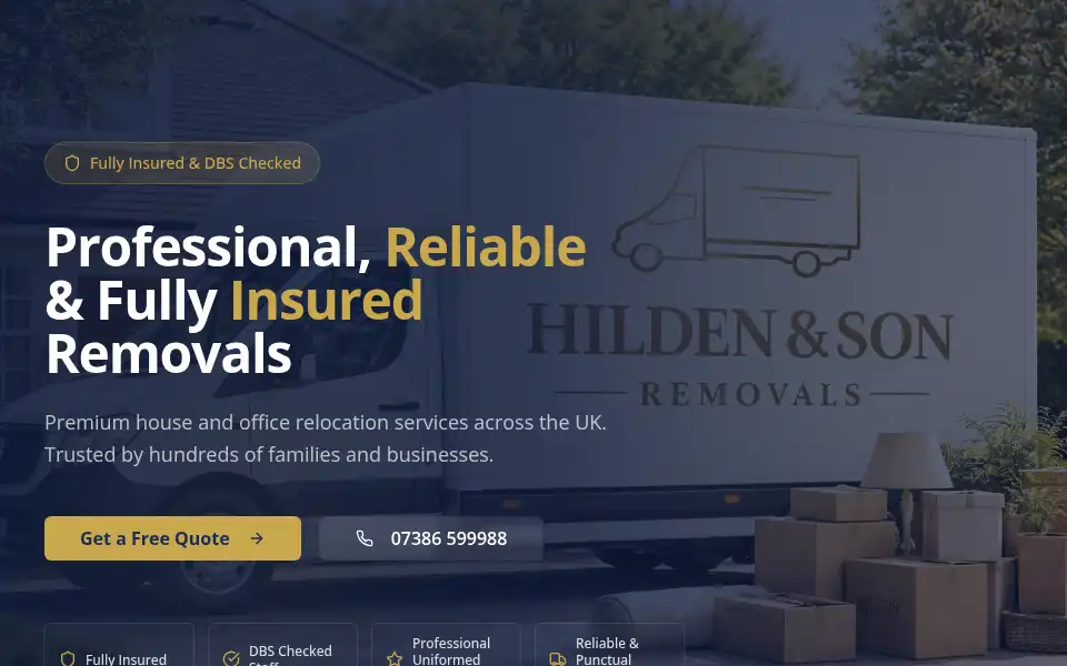 Screenshot of hildenremovals.co.uk