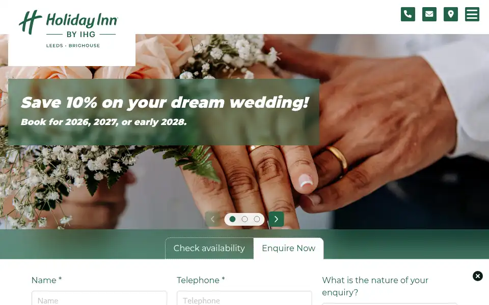 Screenshot of hileedsbrighousehotel.co.uk
