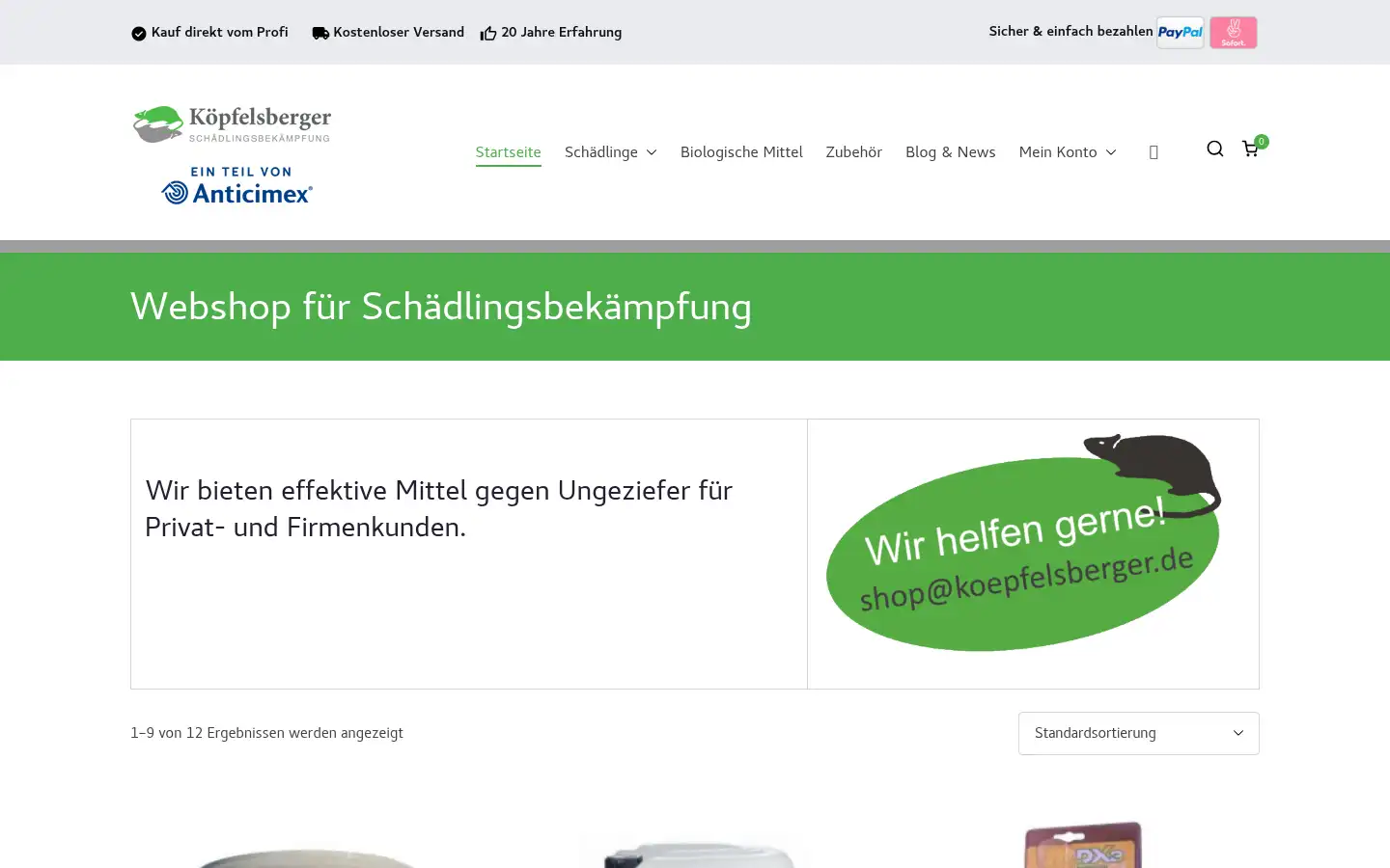 Screenshot of hilfe-bei-ungeziefer.de