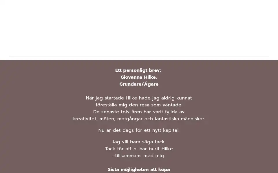 Screenshot of hilkecollection.se