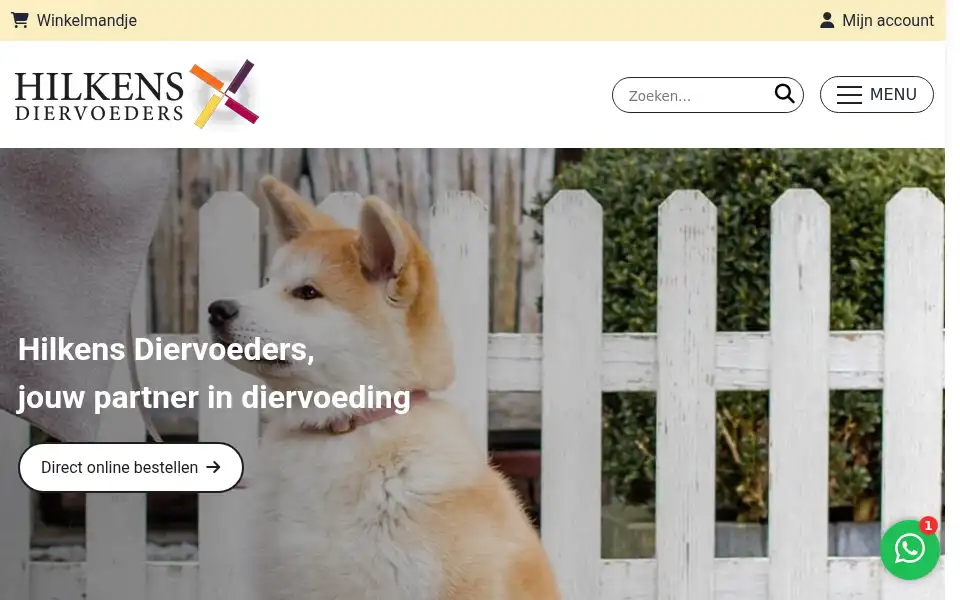 Screenshot of hilkensdiervoeders.nl