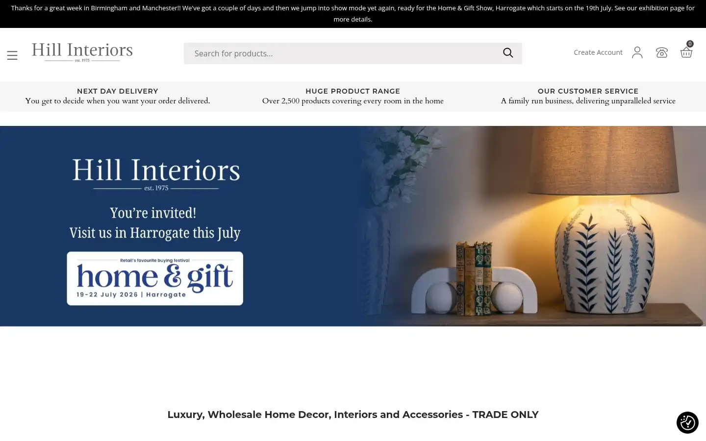 Screenshot of hill-interiors.com