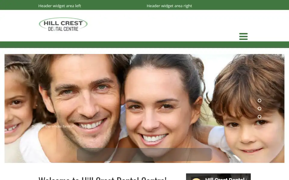 Screenshot of hillcrestdental.ca
